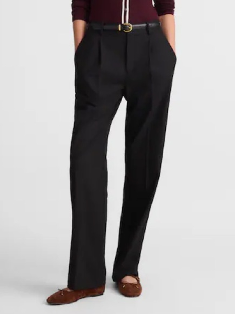 NWT Madewell Slouchy Straight Pant in Brushed Twill Black 2P 2 Petite $128 NY729